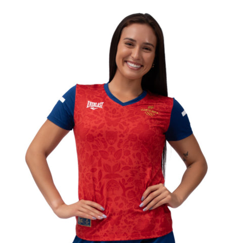 Everlast Camiseta Deportiva Comité Olímpico París 2024 Costa Rica Rojo, para Mujer