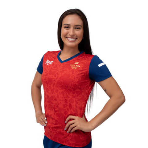 Everlast Camiseta Deportiva Comité Olímpico París 2024 Costa Rica Rojo, para Mujer