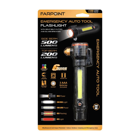 Farpoint Linterna de Emergencia 500 Lumenes Auto Tool, FLEL25012