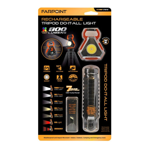 Farpoint Tripode Recargable 800 Lumens, Flr680012