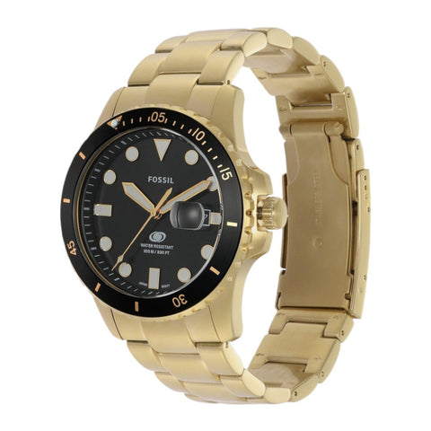 Fossil Reloj Análogo Acero Inoxidable Fossil Blue Dive Dorado, para Hombre