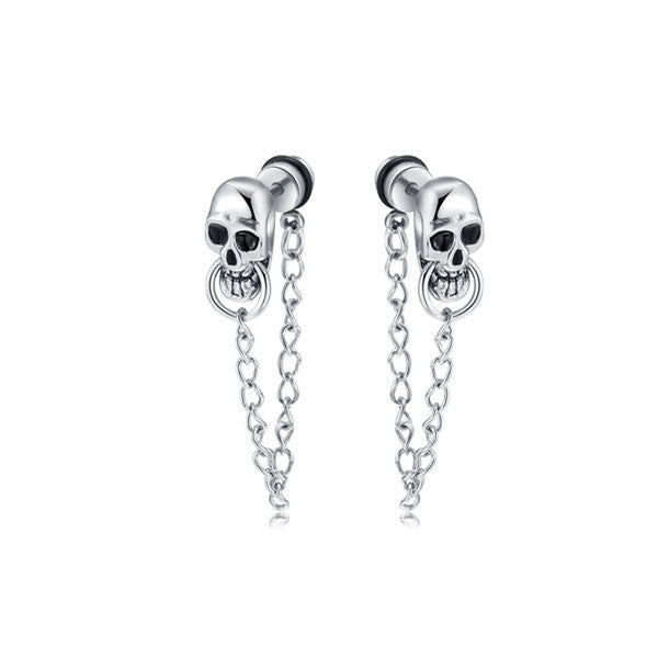 CR Charms Aretes Calaveras Místicas, Acero