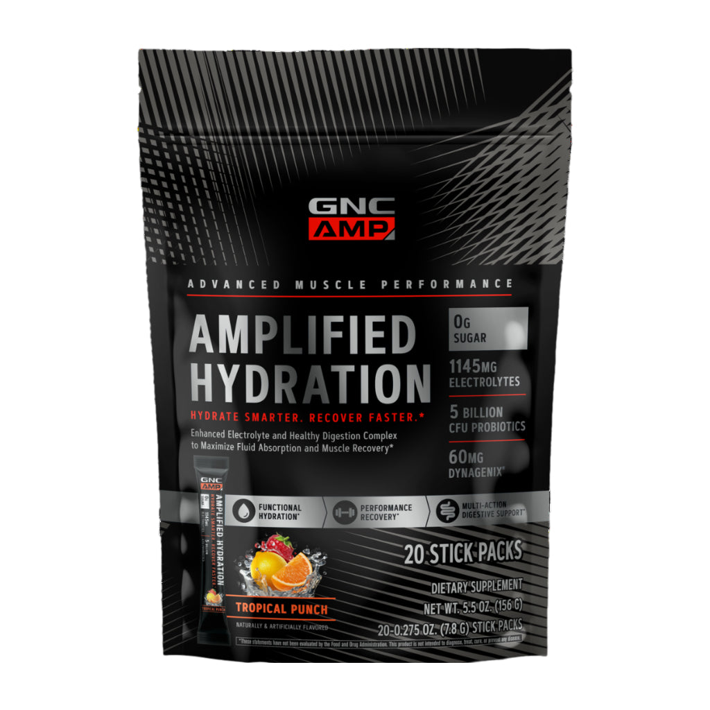 GNC Suplemento Deportivo de Hidratación AMP 20 Sobres, 156g