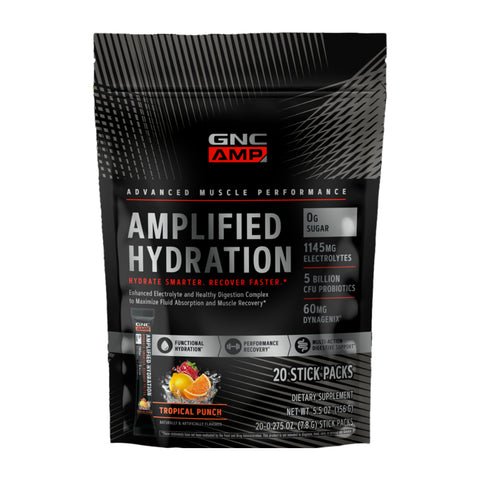 GNC Suplemento Deportivo de Hidratación AMP 20 Sobres, 156g