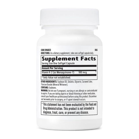 GNC Suplemento Alimenticio  K-2 100mcg, 60 Cápsulas