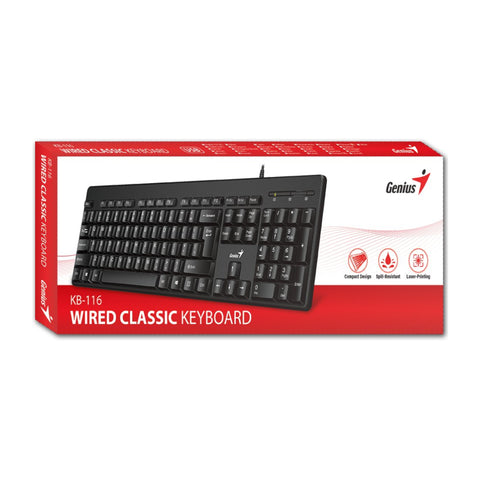 Genius Teclado Alámbrico KB-116, 31300008401