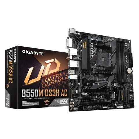 Gigabyte Tarjeta Madre AMD AM4, B550M DS3H AC