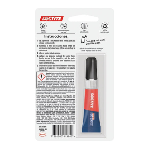 Henkel Pegamento Super Bonder Original Loctite, 3g