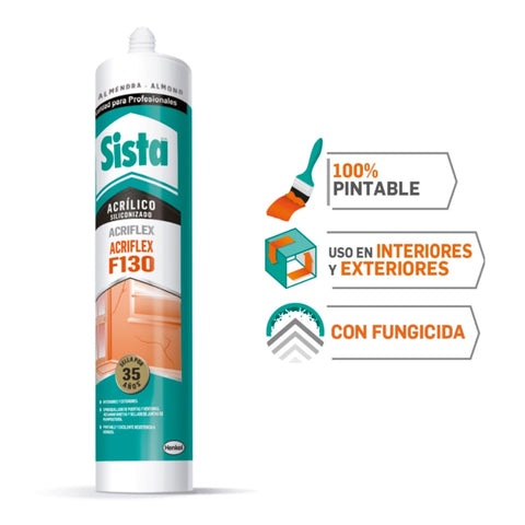 Henkel Silicón Acrílico Sista Acriflex F130 Blanco, 300ml