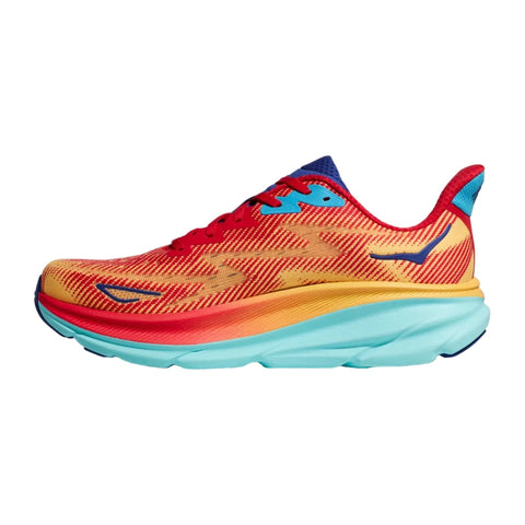 Hoka Tenis Clifton 9 Run Rojo/Turquesa, para Hombre