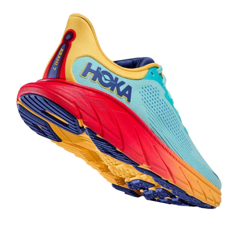 Hoka Tenis Arahi 7 Run Turquesa/Rojo/Amarillo, para Hombre