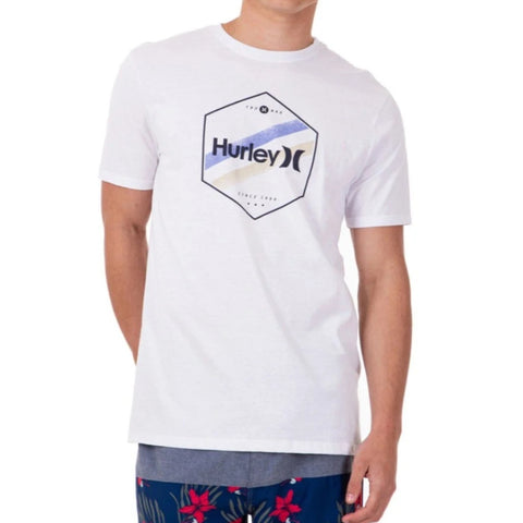 Hurley Camiseta Manga Corta Solitude Blanca, para Hombre