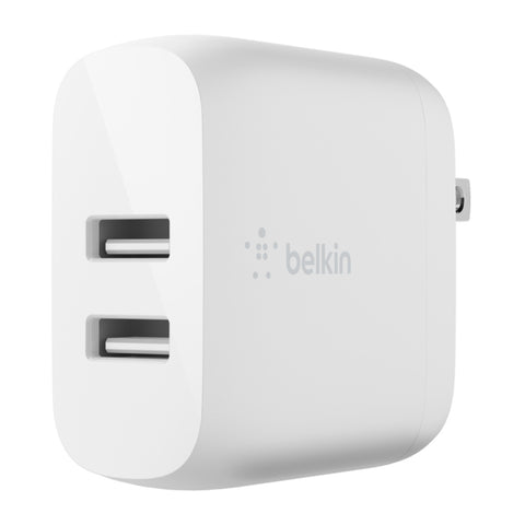 Belkin Adaptador de Pared Dual USB-A 24W BoostCharge, WCD001DQ1M