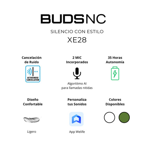 Infinix Audífonos Inalámbricos Buds NC XE28