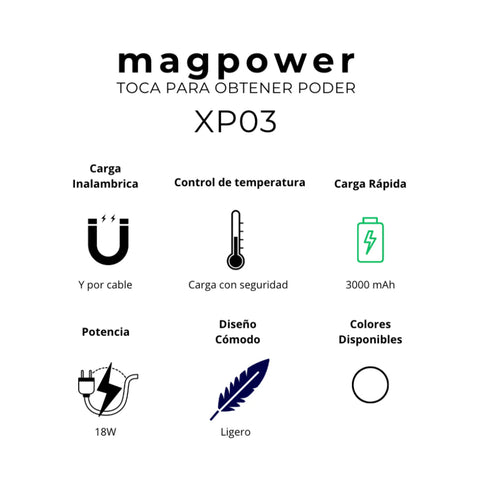 Infinix Power Bank Batería Externa MagPower 3,000mAh, XP03