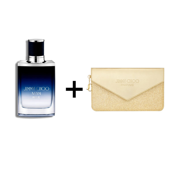 Jimmy Choo Perfume Man Blue EDT para Hombre + Gratis Cartera de Mano, Gold