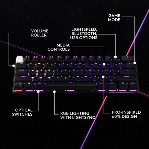 Logitech Teclado Inalámbrico Gaming Pro X 60 Lightspeed