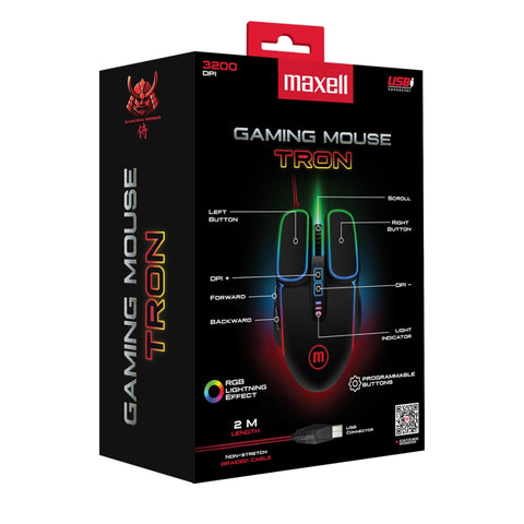 Maxell Mouse Alámbrico Gaming Retroiluminación Tron (CA-MOWR-TRON)