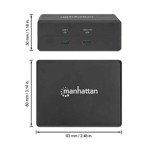 Manhattan Hub USB/USB-C con Power Delivery, 130554