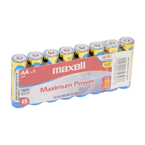 Maxell Baterías Alcalinas AA, 8 Unidades