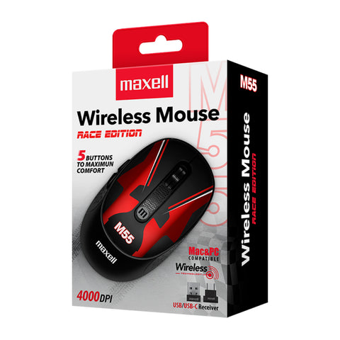 Maxell Mouse Inalámbrico Race Edition M55, Mowl-mr1