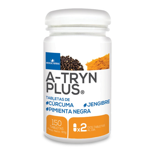 Medical Herbal Suplemento Alimenticio A-Tryn Plus Antiinflamatorio, 150 Tabletas