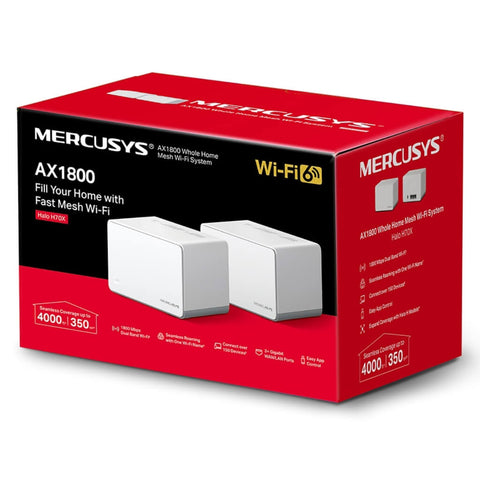 Mercusys Router Inalámbrico Sistema Mesh Wi-Fi 6 AX1800 Halo H70X, 2 Piezas