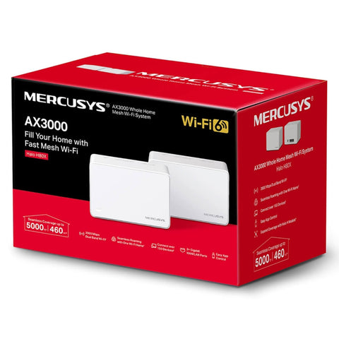 Mercusys Router Inalámbrico Sistema Mesh Wi-Fi 6 AX3000 Halo H80X, 2 Piezas