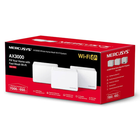 Mercusys Router Inalámbrico Sistema Mesh Wi-Fi 6 AX3000 Halo H80X, 3 Piezas