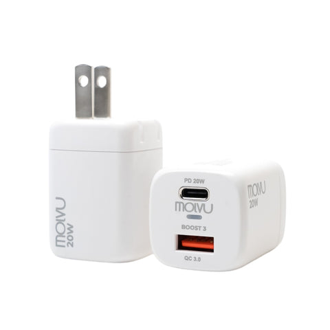 Molvu Cargador de Pared Dual USB y USB-C, Boost 3