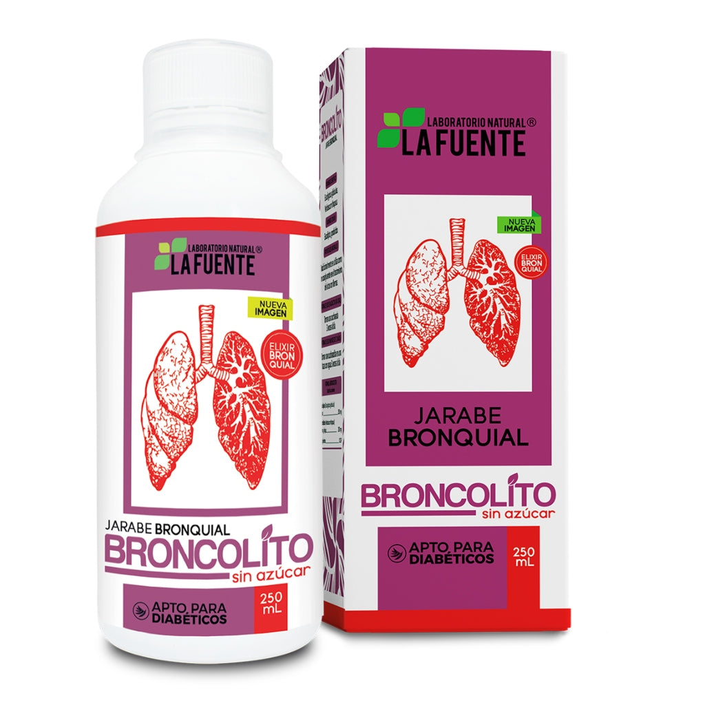 Natural La Fuente Jarabe Broncolito sin Azúcar Afecciones Respiratorias, 250 Ml