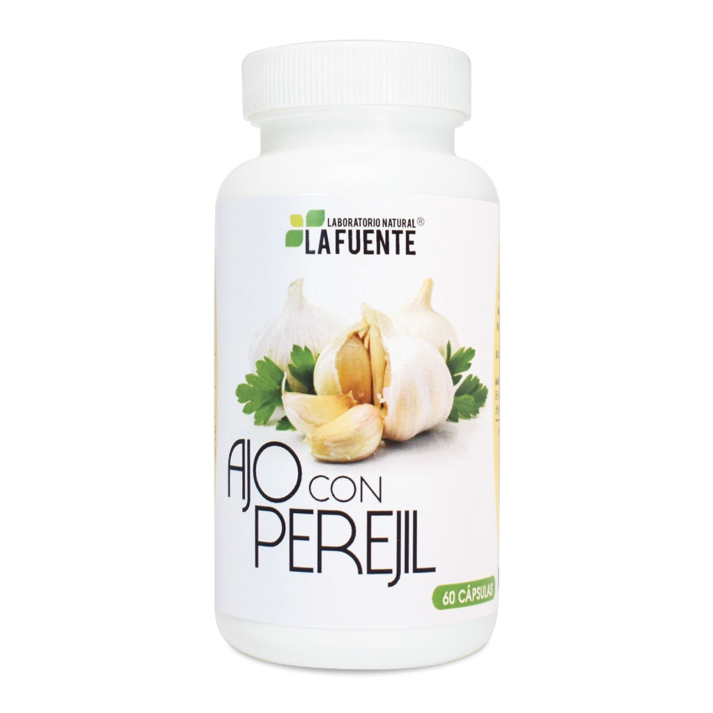 Natural La Fuente Suplemento Alimenticio Ajo con Perejil Cardioprotector, 60 Cápsulas