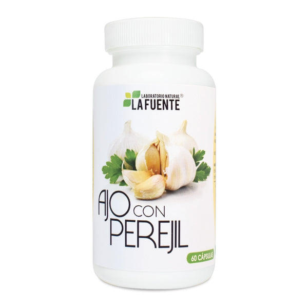 Natural La Fuente Suplemento Alimenticio Ajo con Perejil Cardioprotector, 60 Cápsulas