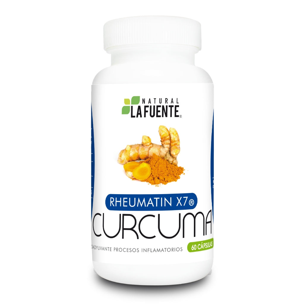 Natural La Fuente Suplemento Alimenticio Cúrcuma Rheumatin Antiinflamatorio, 60 Cápsulas