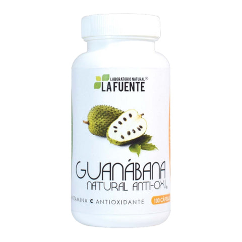 Natural La Fuente Suplemento Alimenticio Guanábana Antioxidante, 100 Cápsulas