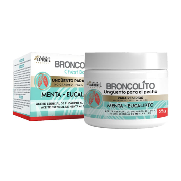 Natural La Fuente Ungüento Broncolito Menta Eucalipto Resfríos, 65 G