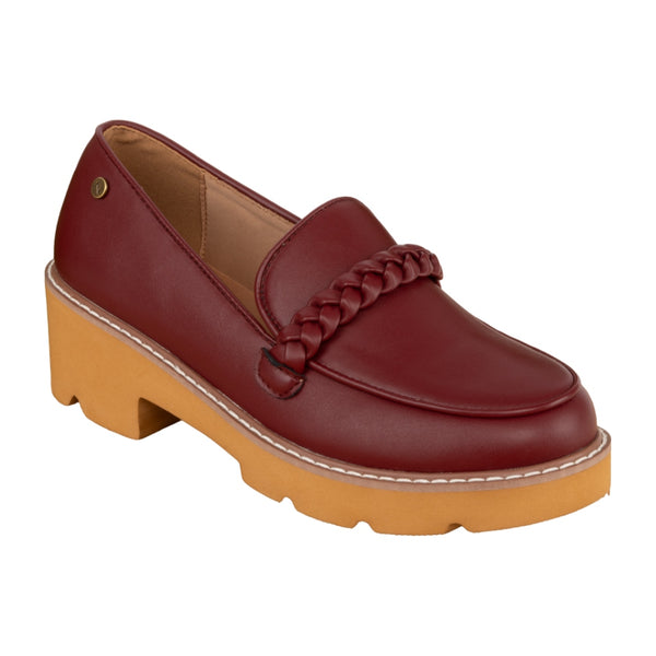 Natural Zapatos Evyn Wine/Camel Pu, para Mujer