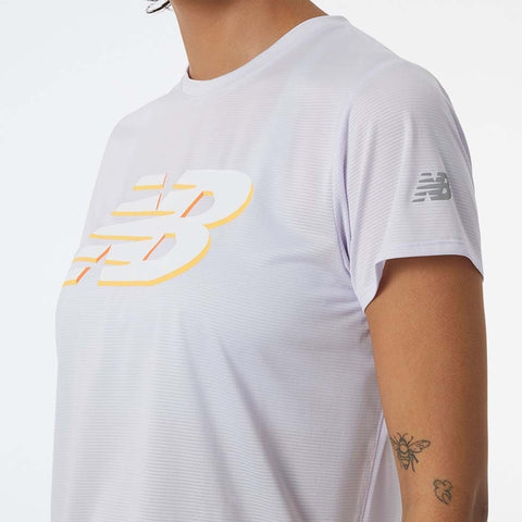 New Balance Camiseta Graphic Accelerate Lila, para Mujer