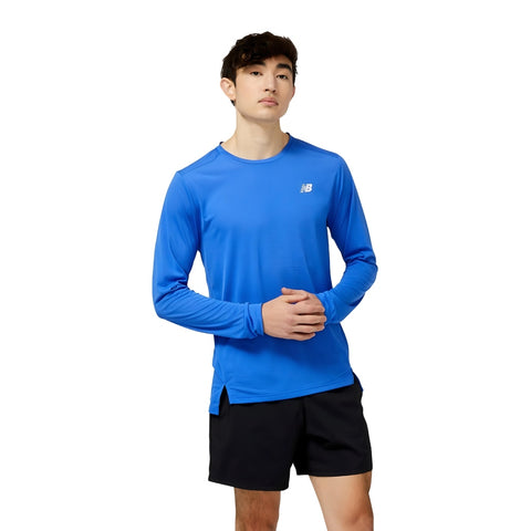 New Balance Camiseta Manga Larga Accelerate Azul Marino, para Hombre