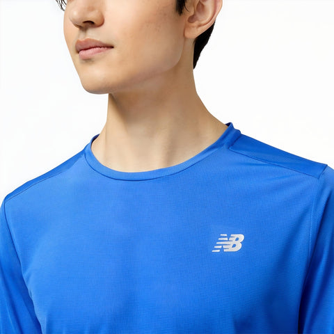 New Balance Camiseta Manga Larga Accelerate Azul Marino, para Hombre