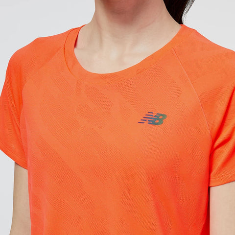 New Balance Camiseta Q Speed Jacquard Rojo Eléctrico, para Mujer