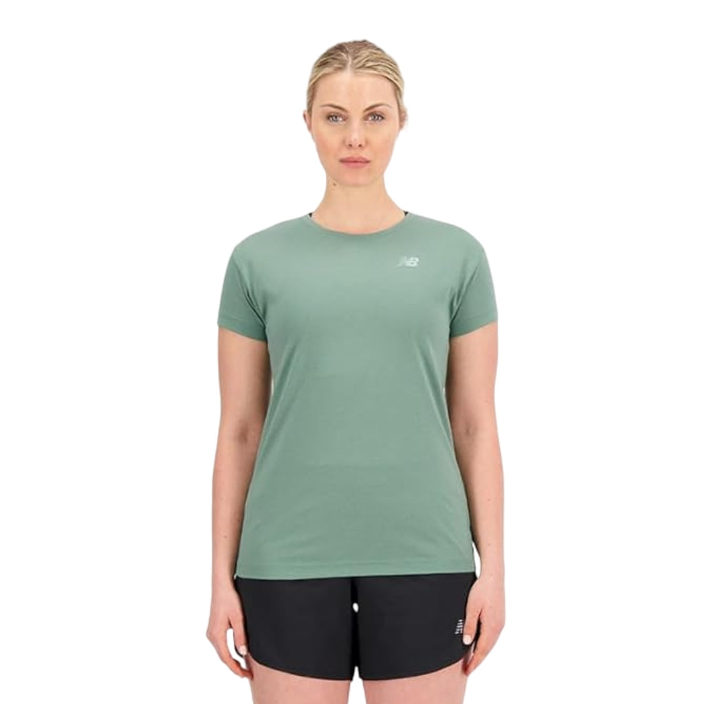 New Balance Camiseta Reletless Heathertech Verde, para Mujer