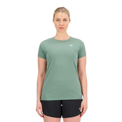 New Balance Camiseta Reletless Heathertech Verde, para Mujer