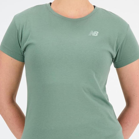 New Balance Camiseta Reletless Heathertech Verde, para Mujer