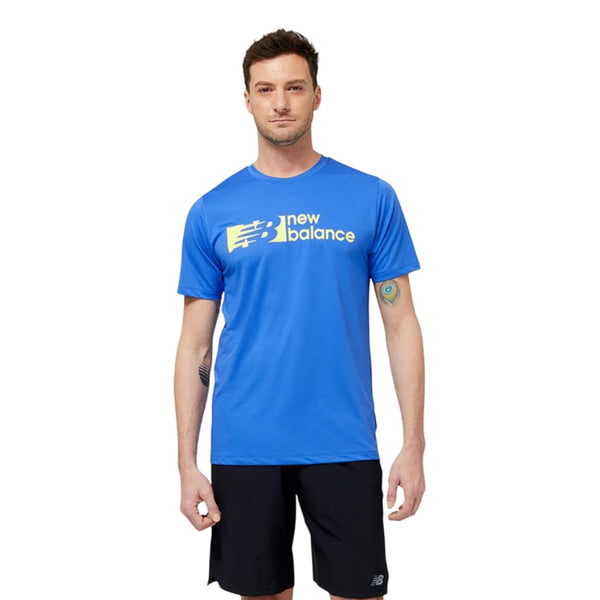 New Balance Camiseta Tenacity Graphic Azul Marino, para Hombre