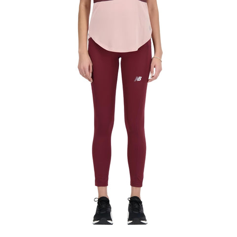 New Balance Licra Deportiva Larga Accelerate Pacer Vino, para Mujer