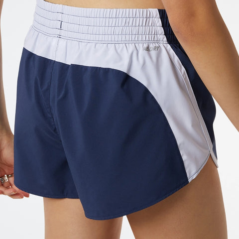 New Balance Short Accelerate 2.5" Azul Oscuro/Blanco, para Mujer