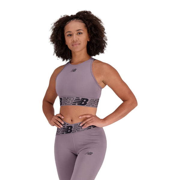 New Balance Top Deportivo Relentless Crop Zinc, para Mujer