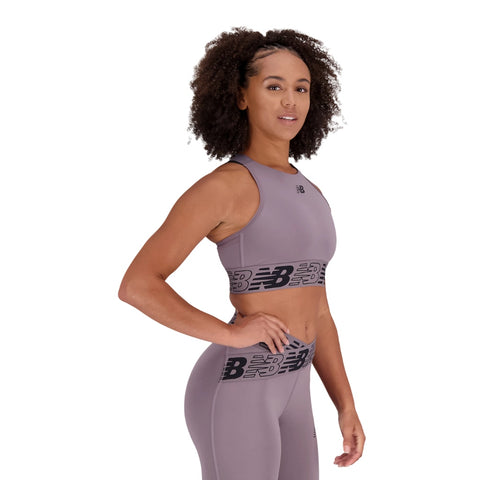 New Balance Top Deportivo Relentless Crop Zinc, para Mujer