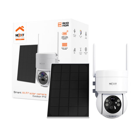 Nexxt Solutions Cámara PTZ Solar Wi-Fi Inteligente para Exterior, NHC-OP20S